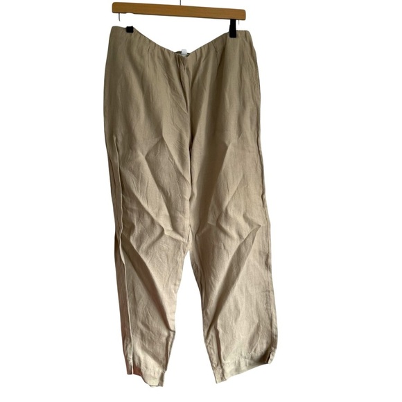 J. Jill Pants - J Jill Love Linen Tan Pull On Pants Straight Leg Women’s Medium Tall
